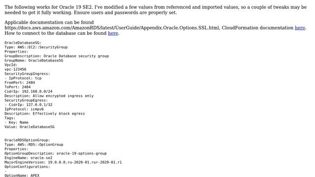 How do I enforce encryption in transit with AWS RDS Oracle using CloudFormation YAML? смотреть онлайн