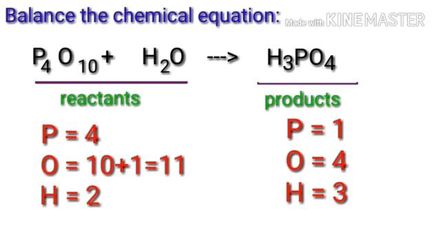 Balancing the chemical equation. P4O10+H2O=H3PO4. Phosphorus pentoxide+water=phosphoric acid. смотреть онлайн