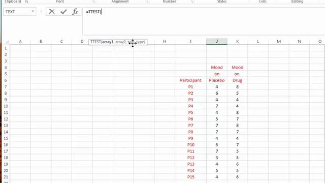 TTEST Command in Excel - Obtaining the P Value смотреть онлайн