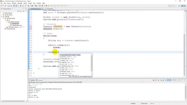 JAVA NETWORK : TCP Chat (Stream Socket) [Part 07 : Client - Send & Receive Channel] смотреть онлайн
