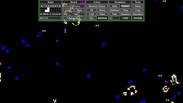 Cells, cellular automaton, inspired by Conway's Game of Life смотреть онлайн