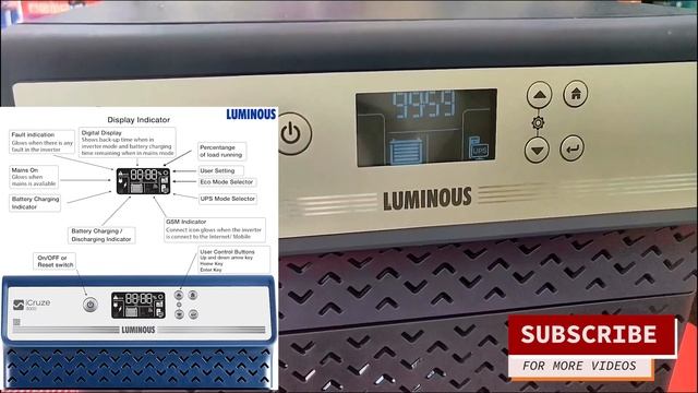 Luminous  ICruze 3000 /2800VA/24Volt -SineWave-2240W , Super Inverter, Supports Two Battery #upsbha
