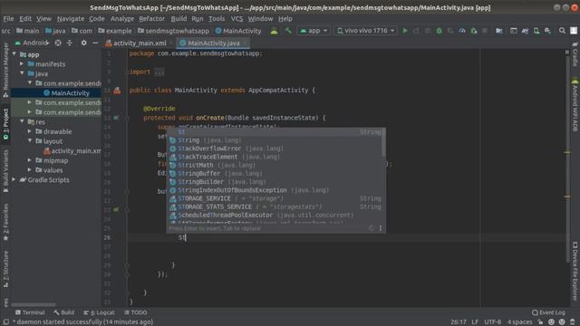 Whatsapp integration in android | how to open whatsapp in android programmatically | Android Studio смотреть онлайн