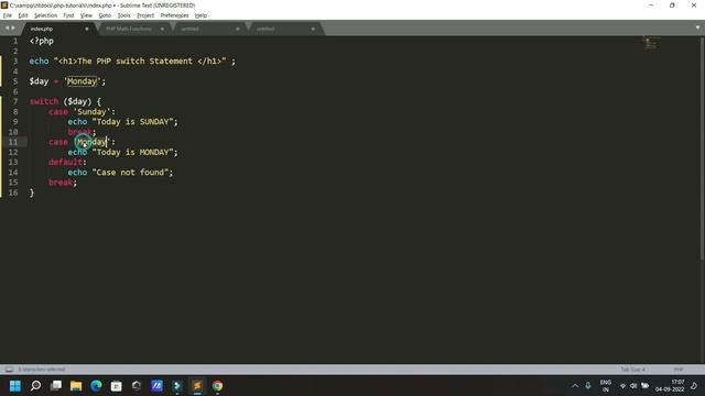 How to use PHP Switch statement in Hindi смотреть онлайн