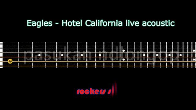 Eagles - Hotel California live acoustic guitar tutorial смотреть онлайн