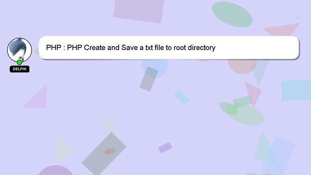 PHP : PHP Create and Save a txt file to root directory смотреть онлайн