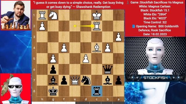 Stockfish 15.1 (4K Elo) Sacrificed Everything Against Magnus Carlsen | Stockfish Vs Magnus | Chess