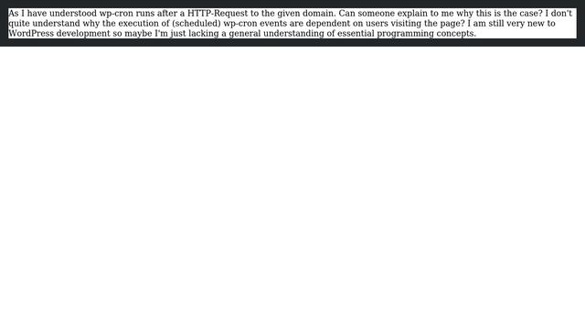 Wordpress: Why is wp-cron only executing on page visit? смотреть онлайн