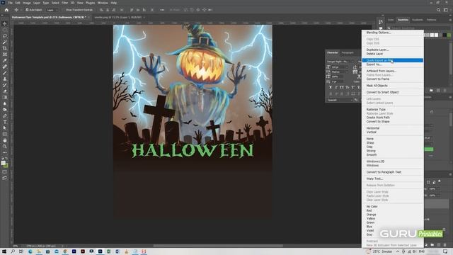 Creating Spooky Halloween Party Flyer Template in Adobe Photoshop смотреть онлайн