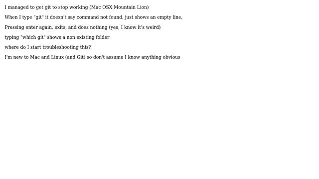 Which git returns /usr/bin/git however there is not such path, how do I reinstall git correctly? смотреть онлайн