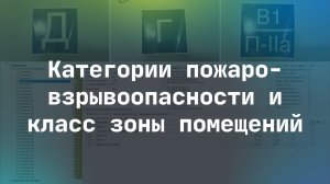 Категории пожаро- взрывоопасности и класс зоны помещений