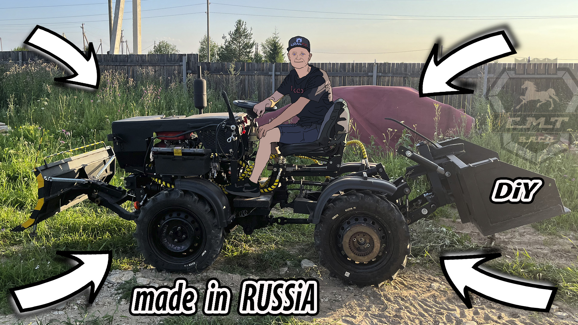 Made in RUSSIA. Вторая жизнь металлолома с авторазборки. MINI MOTO TRACTOR из б/у запчастей ВАЗ. DIY смотреть онлайн