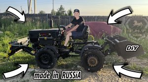Made in RUSSIA. Вторая жизнь металлолома с авторазборки. MINI MOTO TRACTOR из б/у запчастей ВАЗ. DIY