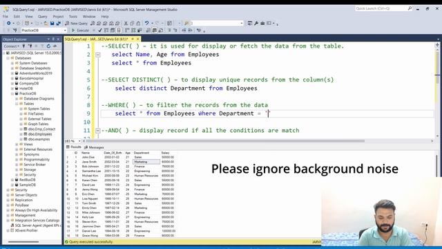 Learning SQL Server Basic Commands: SELECT, DISTINCT, WHERE, AND, OR, NOT | Data River in Hindi смотреть онлайн