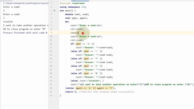 Calculator Program by Using while & do while Loop in C++ смотреть онлайн