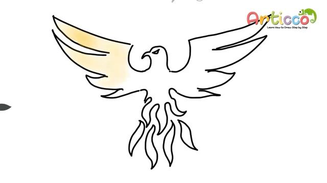 Phoenix Bird drawing Easy - Articco Drawing смотреть онлайн