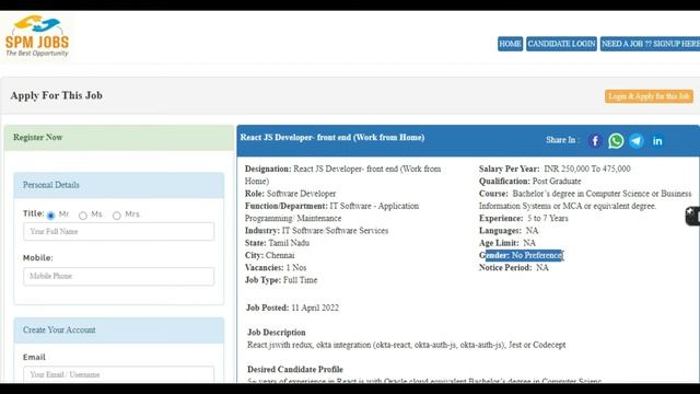 SPM JOBS -React JS Developer- front end (Work from Home) смотреть онлайн