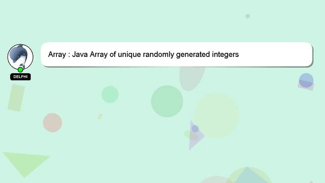 Array : Java Array of unique randomly generated integers смотреть онлайн