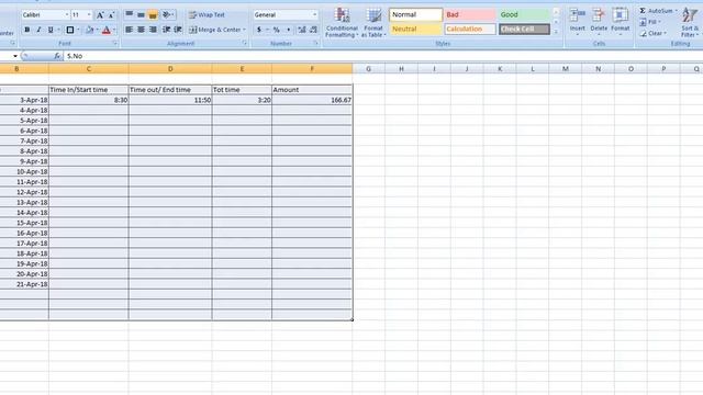 Time and amount calculation in Excel смотреть онлайн
