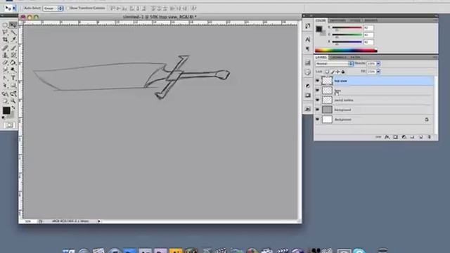 Fantasy Weapon -1- A part - outlines, Photoshop,Maya , tutorial.mov смотреть онлайн