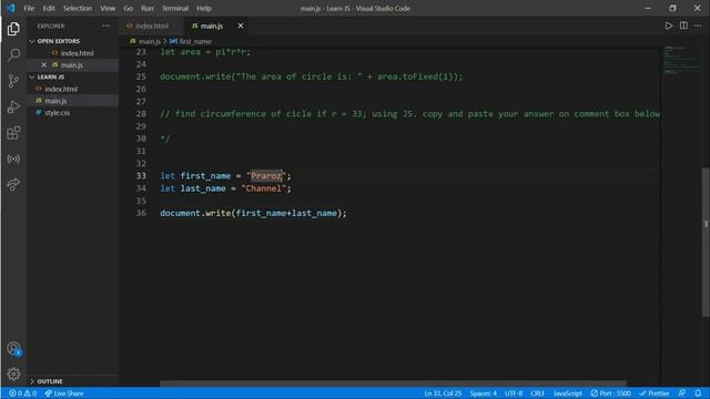 Learn JavaScript (Part-1) For Beginners | PraRoz Tutorial смотреть онлайн