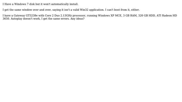 Can't install Windows 7: not a valid Win32 application смотреть онлайн