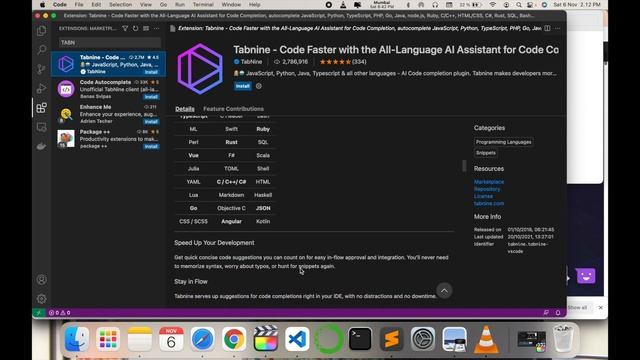 How to Install TabNine on Visual Studio Code | AI Based Code Auto Completion Tool смотреть онлайн