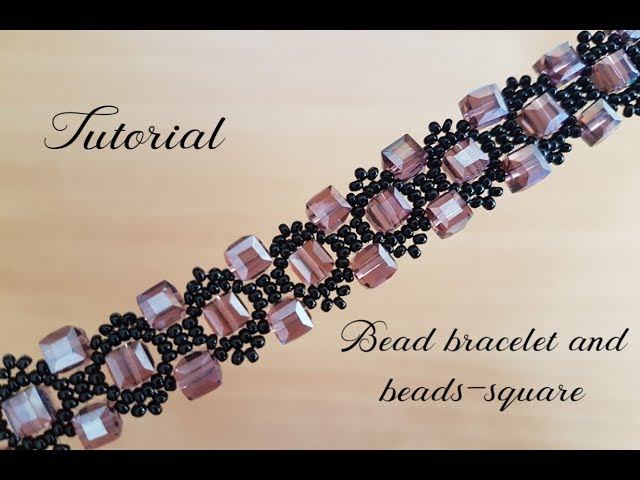 #МК - Браслет из бисера и квадратных бусин | Bead bracelet and beads-square смотреть онлайн