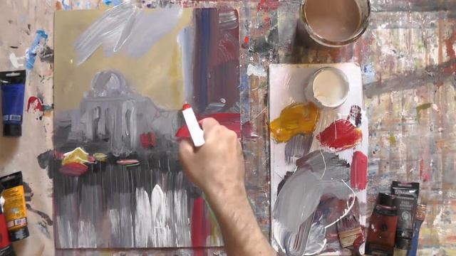 Живопись отпечатком. Удивительный эффект акрилом. смотреть онлайн