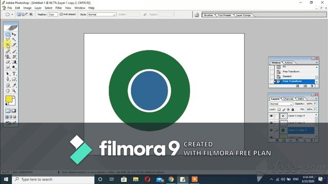 How to draw the logo of google chrome in Adobe Photoshop..... смотреть онлайн