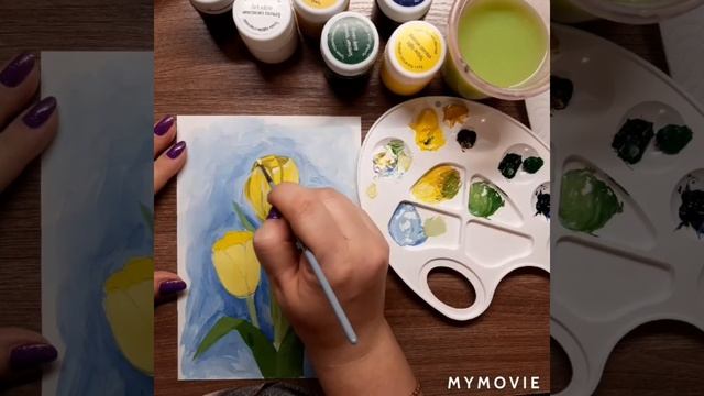 Рисуем тюльпаны гуашью. Выпуск 9. смотреть онлайн