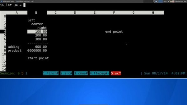 sc - Spreadsheet Editor - Linux TUI