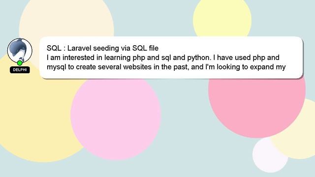 SQL : Laravel seeding via SQL file смотреть онлайн