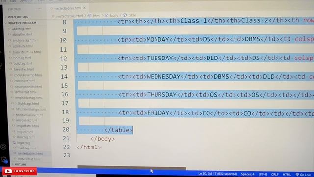 Understanding Nested Tables in HTML || Lesson 26 || HTML5 & CSS3 || Learning Monkey || смотреть онлайн