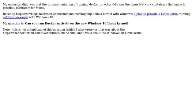 DevOps & SysAdmins: Can you run Docker natively on the new Windows 10 Linux kernel? смотреть онлайн