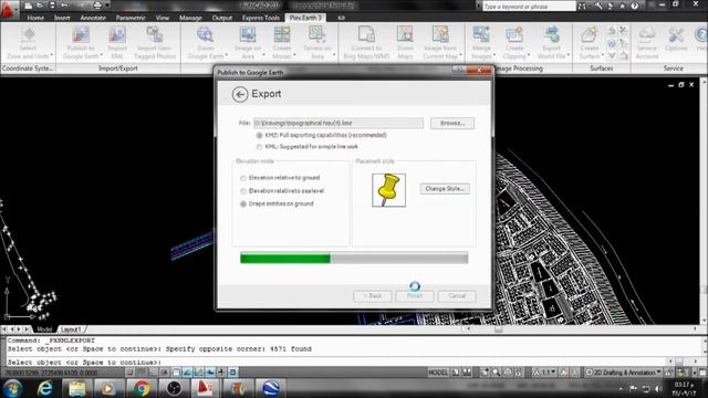 Export and showcase Auto cad drawing file to google Earth. смотреть онлайн
