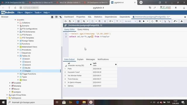 PostgreSQL Ders 41 Age Kullanımı смотреть онлайн