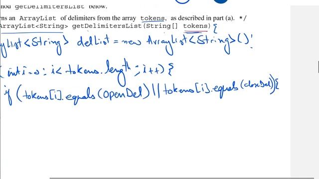 APCSA - FRQ - ARRAYLIST - Delimiters смотреть онлайн