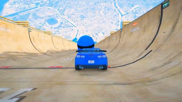 SPIDERMAN CARS Racing Challenge On MEGA Rampa ! SUPERHERO HULK Sport Cars - GTA 5