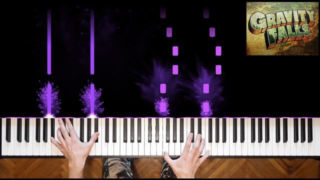 Gravity Falls Easy piano tutorial (music notes in the description👇/НОТЫ в описании) смотреть онлайн