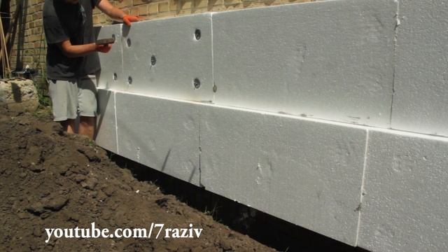 Утепление фундамента (цоколя). Своими руками. смотреть онлайн