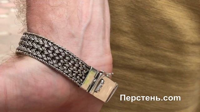 Мужской браслет Плетенка из серебра 925 пробы №15 смотреть онлайн