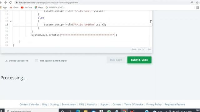 Java Output Formatting Code смотреть онлайн