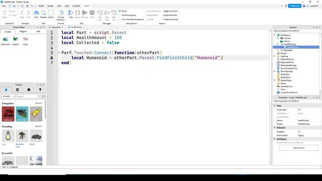 ROBLOX STUDIO | How to make health pickup смотреть онлайн