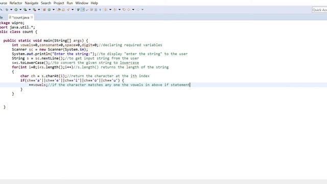 Program to count the number of vowels, consonants, digits, and space using java смотреть онлайн