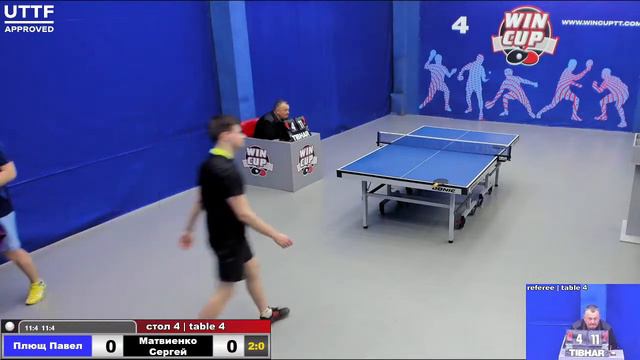 18:30 Плющ Павел 3-1 Матвиенко Сергей  стол 4 Юг-3 05.05.21