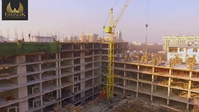 Жилой комплекс "Эркиндик". Отчет о ходе строительства. 1.02.2018 смотреть онлайн