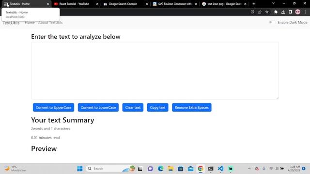 2023 | Ultimate React JS Course | changing title dynamically and adding favicon to textutils. смотреть онлайн