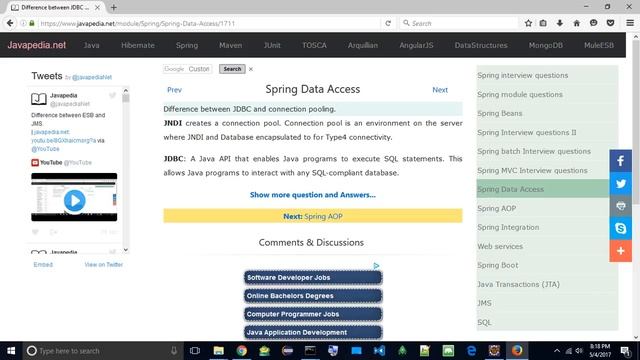 Difference between JDBC and connection pooling.
| javapedia.net смотреть онлайн