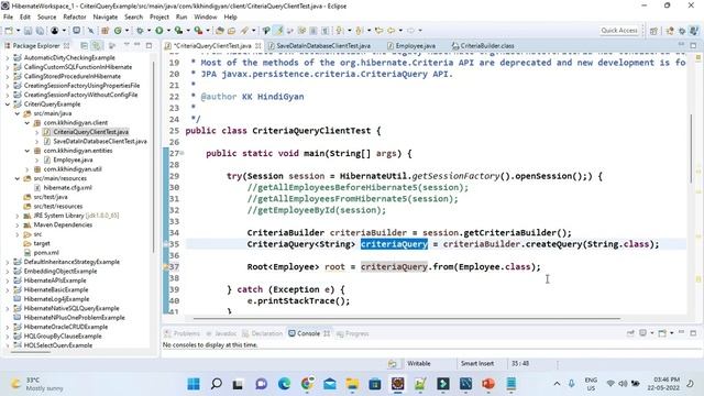 JPA CriteriaQuery API to select Single property from Entity In hibernate example | KK HindiGyan смотреть онлайн